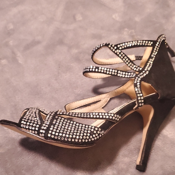 Jimmy Choo Strappy Black and Silver Heels - Picture 10 of 13